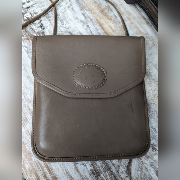 Vintage Michael Green Genuine Leather Crossbody/Belt Bag Taupe - Picture 2 of 9